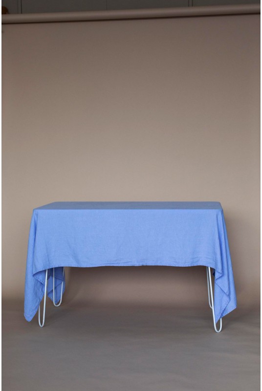 Linen tablecloth Sky blue