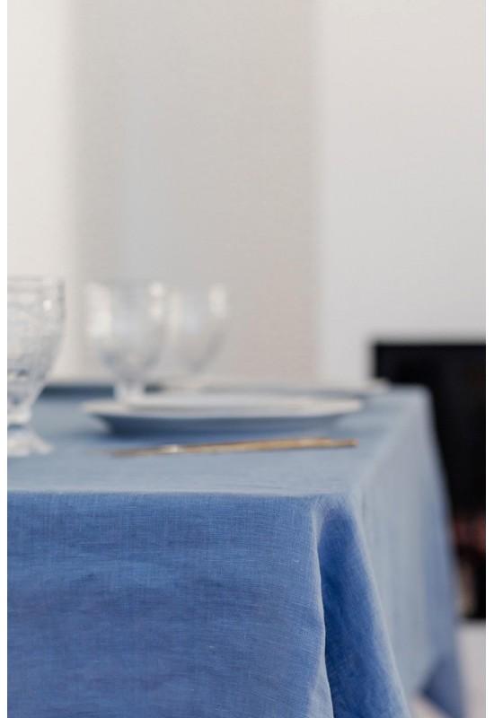 Light - Sky Blue Linen Tablecloth