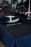 Dark Midnight Blue Linen Tablecloth