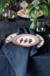 Dark Midnight Blue Linen Tablecloth