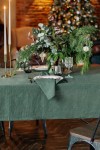 Dark - Emerald Green Linen Tablecloth