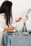 Light - Dusty Blue Linen Tablecloth