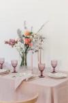 Dusty Pink - Wood rose - Mauve Linen Tablecloth 
