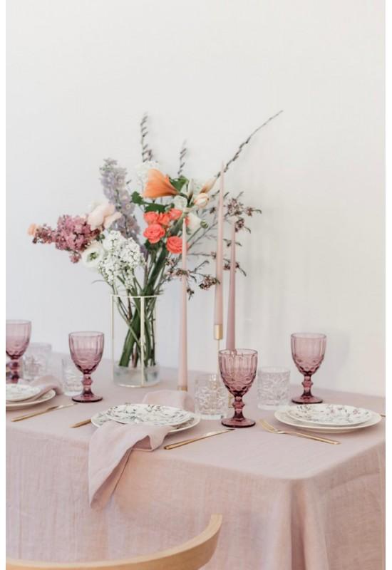 Linen tablecloth in Dusty pink (Woodrose)
