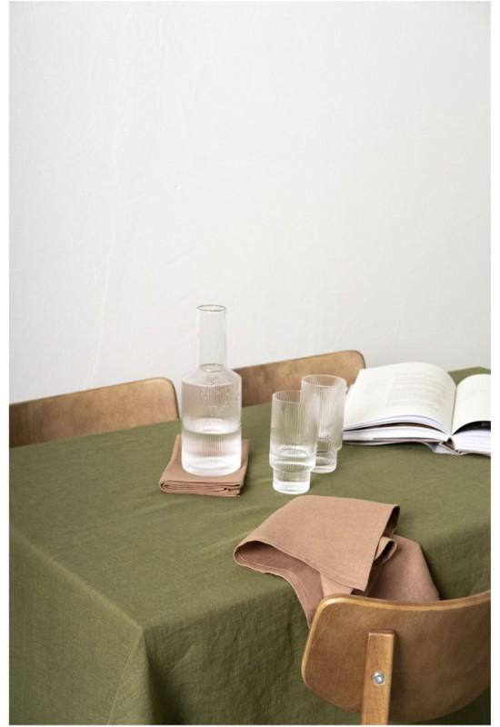 Dark Forest Green Linen Tablecloth