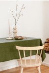 Dark Forest Green Linen Tablecloth