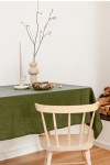 Dark Forest Green Linen Tablecloth