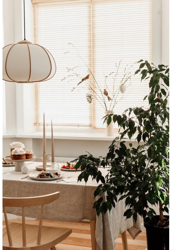 Natural Gray-Beige Linen Tablecloth