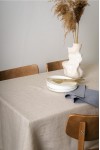 Natural Gray-Beige Linen Tablecloth