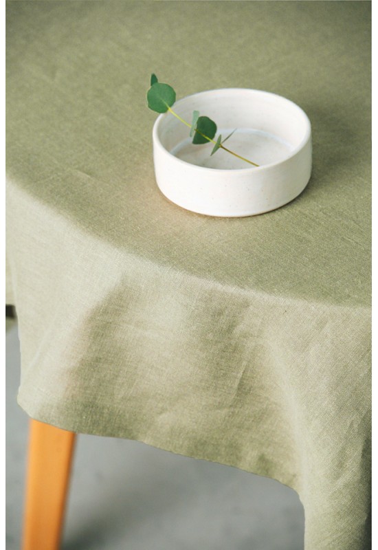 Olive -  Moss Green Linen Tablecloth