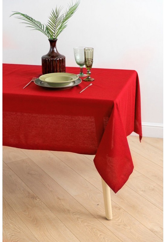 Red Linen Tablecloth