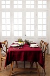 Dark Red Wine -  Maroon Linen Tablecloth 