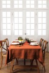 Terracotta -  Burnt orange Linen Tablecloth 