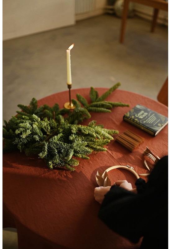 Terracotta -  Burnt orange Linen Tablecloth 