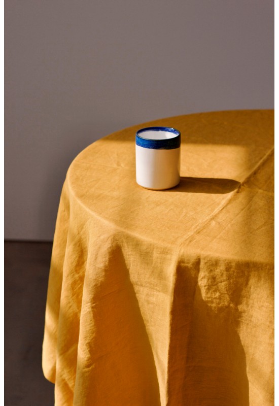 Mustard yellow | Amber linen tablecloth 