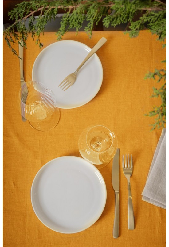 Mustard yellow | Amber linen tablecloth 