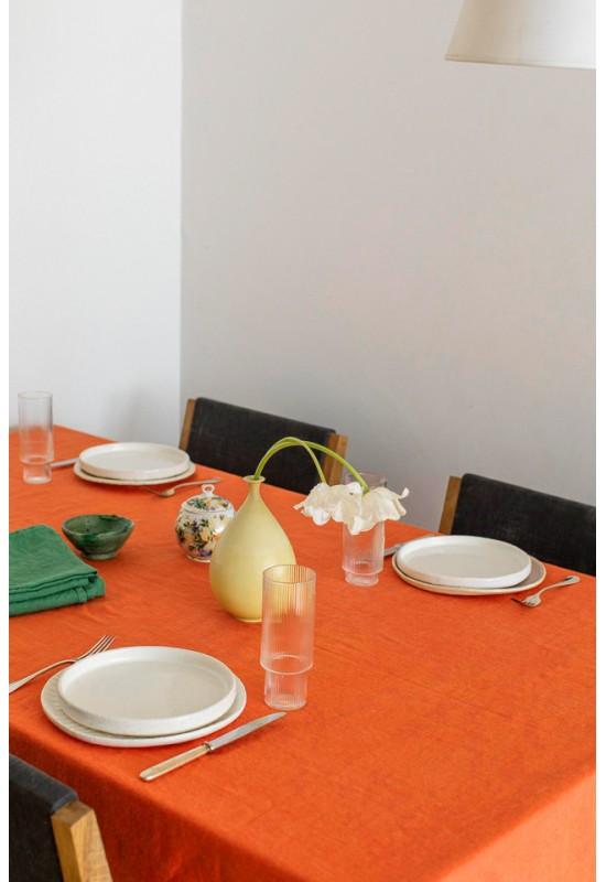 Linen tablecloth in Orange