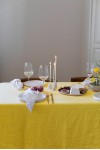 Yellow linen tablecloth