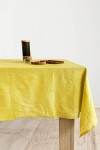 Yellow linen tablecloth