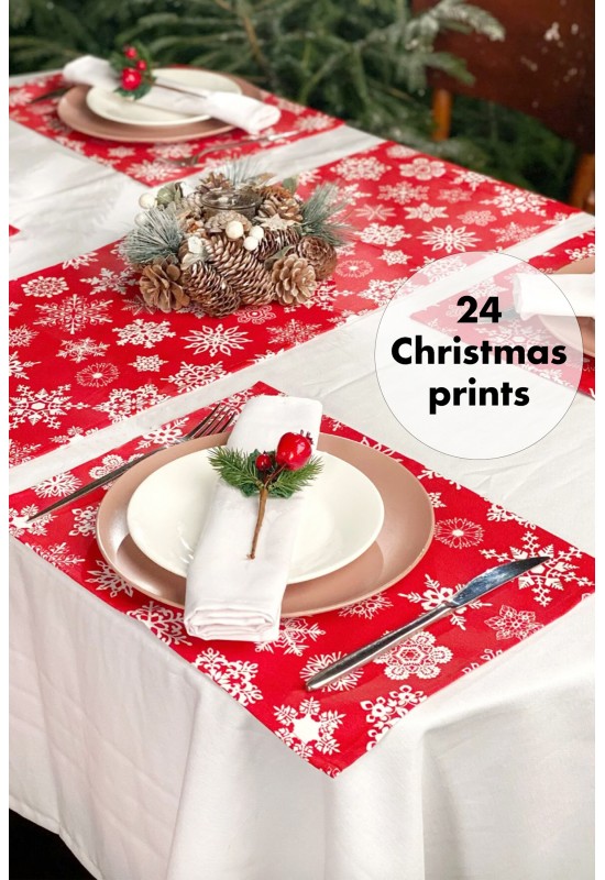 Waterproof Cotton placemats | Christmas prints
