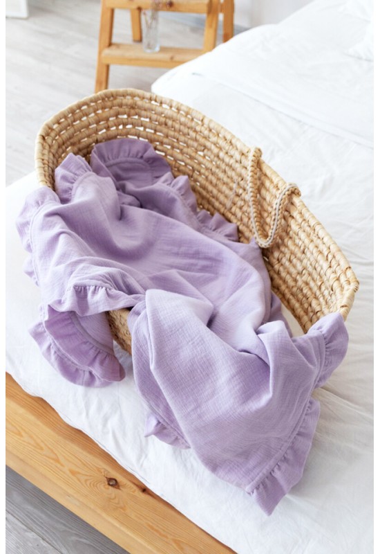 Ruffle Muslin Swaddle Blanket