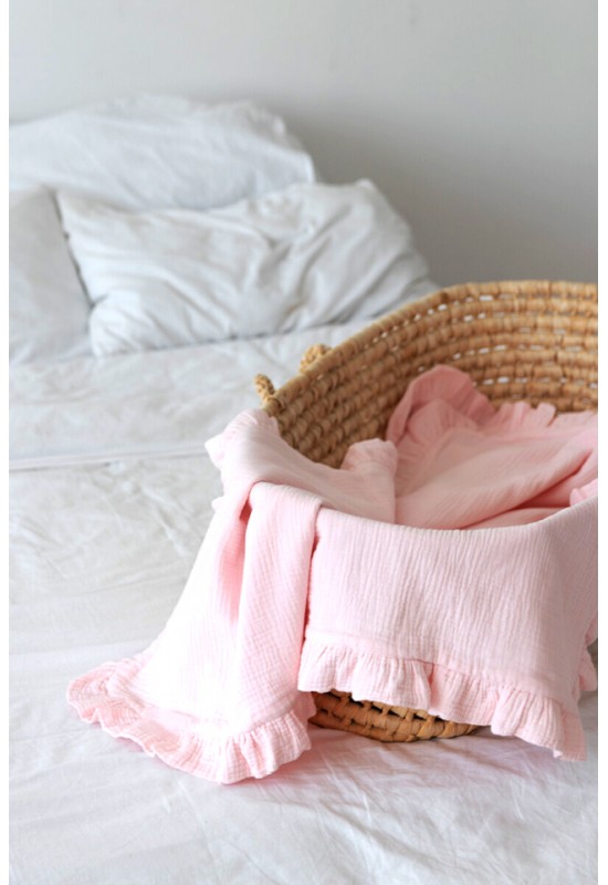 Ruffle Muslin Swaddle Blanket