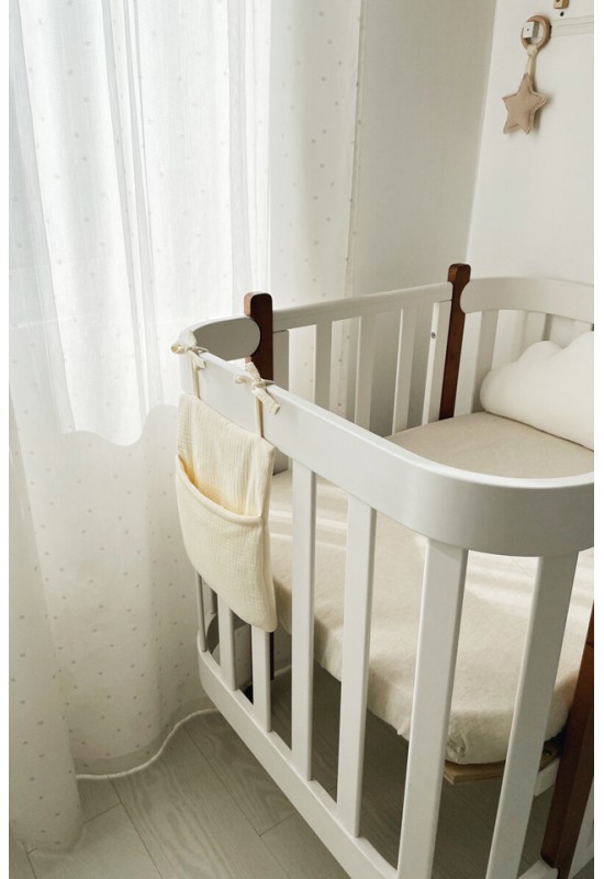Muslin Cotton Nursery Crib Organizer 