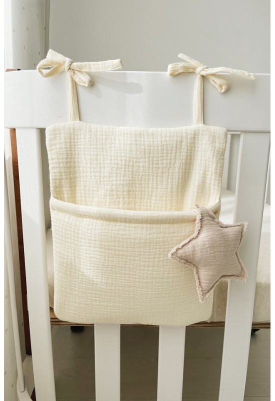 Muslin Cotton Nursery Crib Organizer 