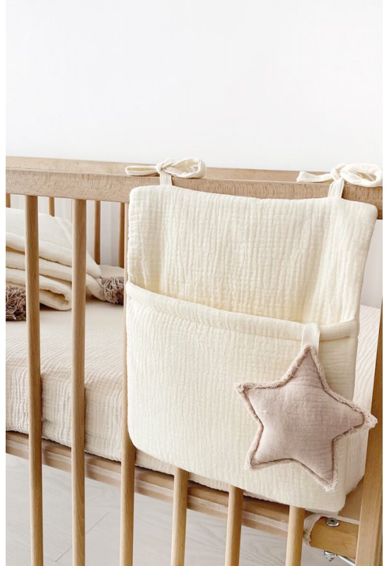 Muslin Cotton Nursery Crib Organizer 