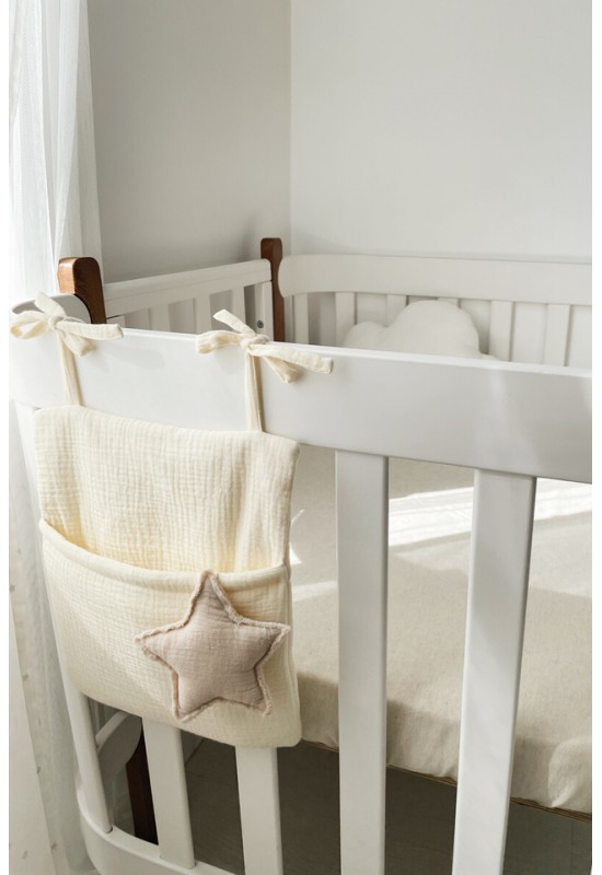 Muslin Cotton Nursery Crib Organizer 