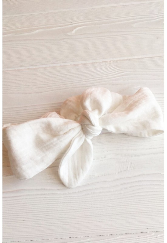  Gauze muslin Bow headband for girl