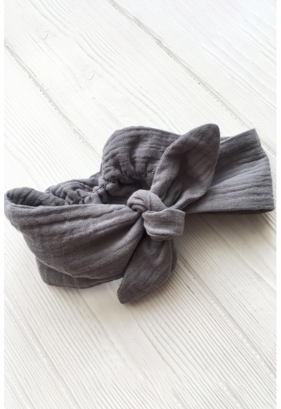  Gauze muslin Bow headband for girl