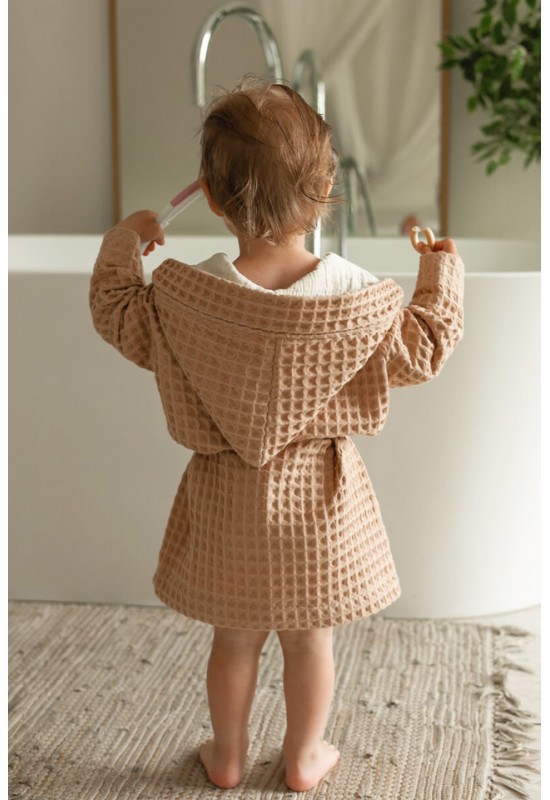 Waffle Weave Robe for Kids