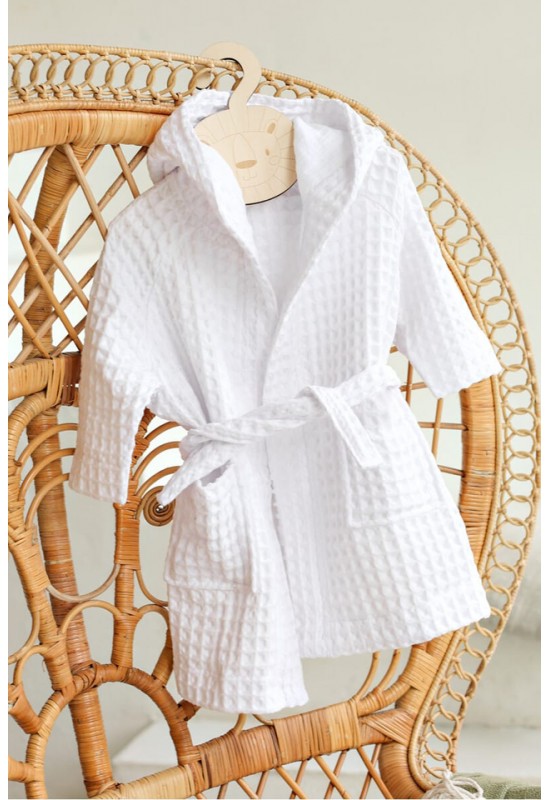 Waffle Weave Robe for Kids