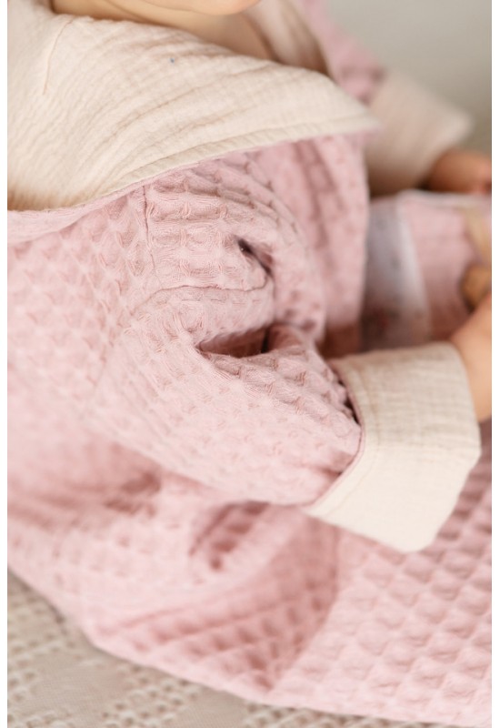 Wrap Waffle Weave Robe with Hood for Kids 