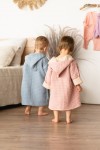 Wrap Waffle Weave Robe with Hood for Kids 