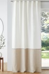 Color Block Linen Curtain Panels