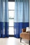 Color Block Linen Curtain Panels