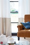 Color Block Linen Curtain Panels