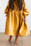 Linen dress for Girl with Long sleeves