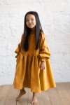Linen dress for Girl with Long sleeves
