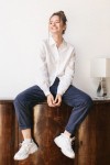 Linen Button-Down Blouse | Women's Tailored Shirt