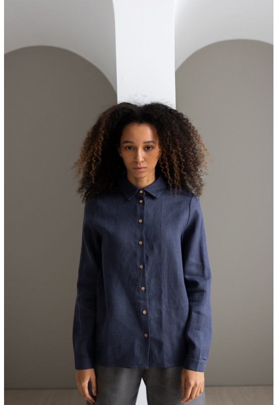 Linen Button-Down Blouse | Women's Tailored Shirt