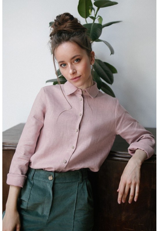 Linen Button-Down Blouse | Women's Tailored Shirt