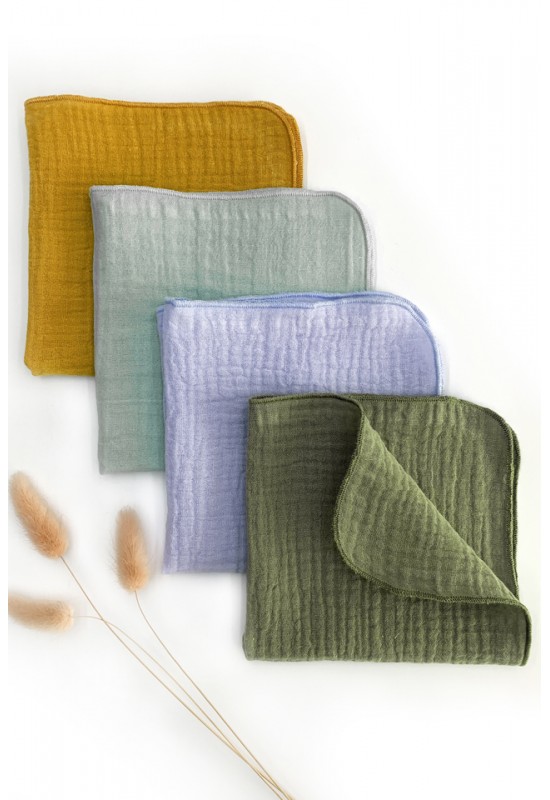 Gauze muslin wipes | Set of 4  - All colors 