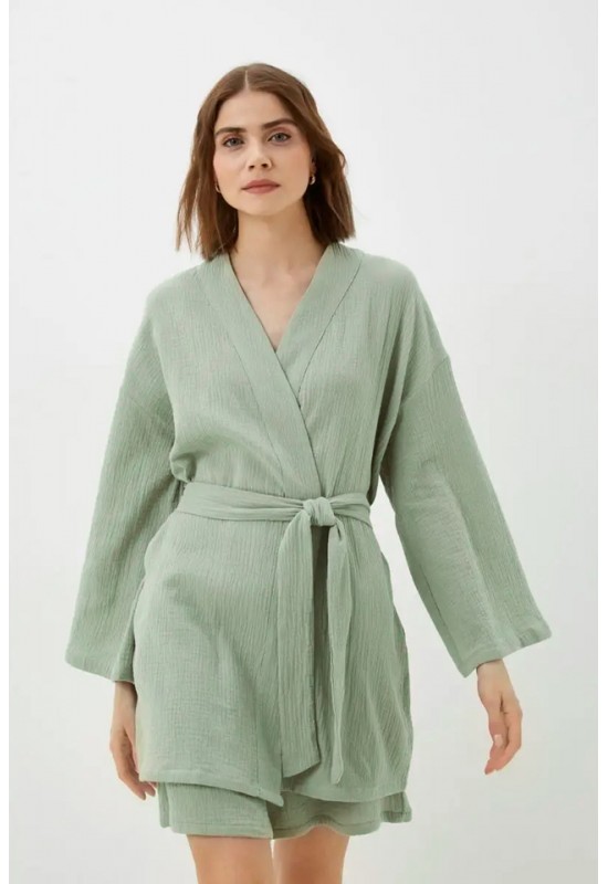 Gauze Muslin Kimono Robe Women | Cotton bathrobe