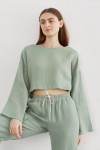 Cotton Gauze muslin crop top with Long sleeves 