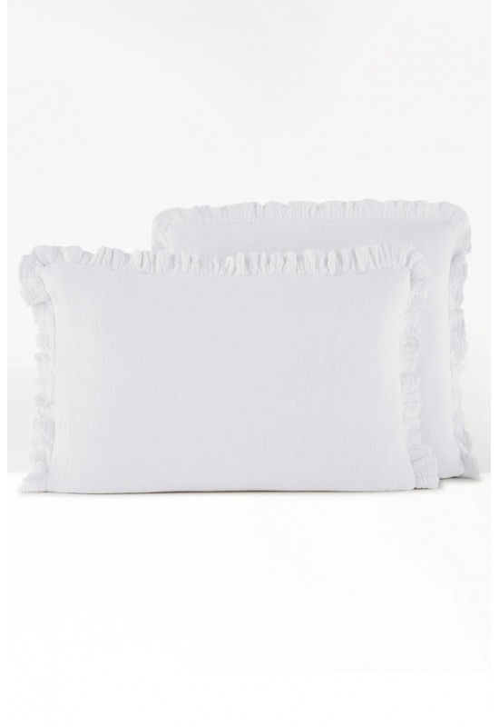 Ruffled Gauze Muslin pillowcase - 100% cotton