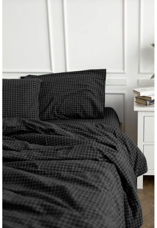 Window Pane Check Cotton Bedding | Small Grid