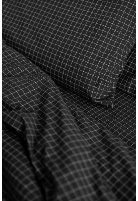 Window Pane Check Cotton Bedding | Small Grid